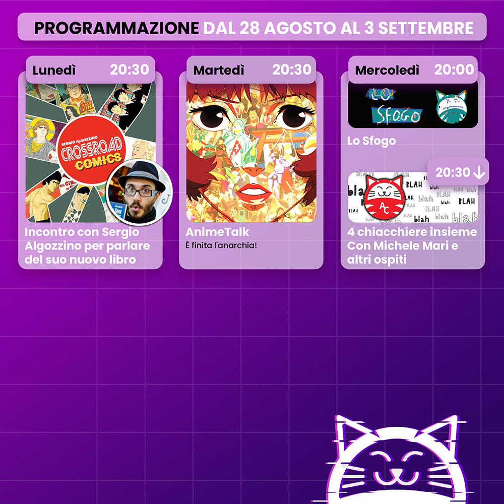 AnimeClick su Twitch: programma dal 28 agosto al 3 settembre